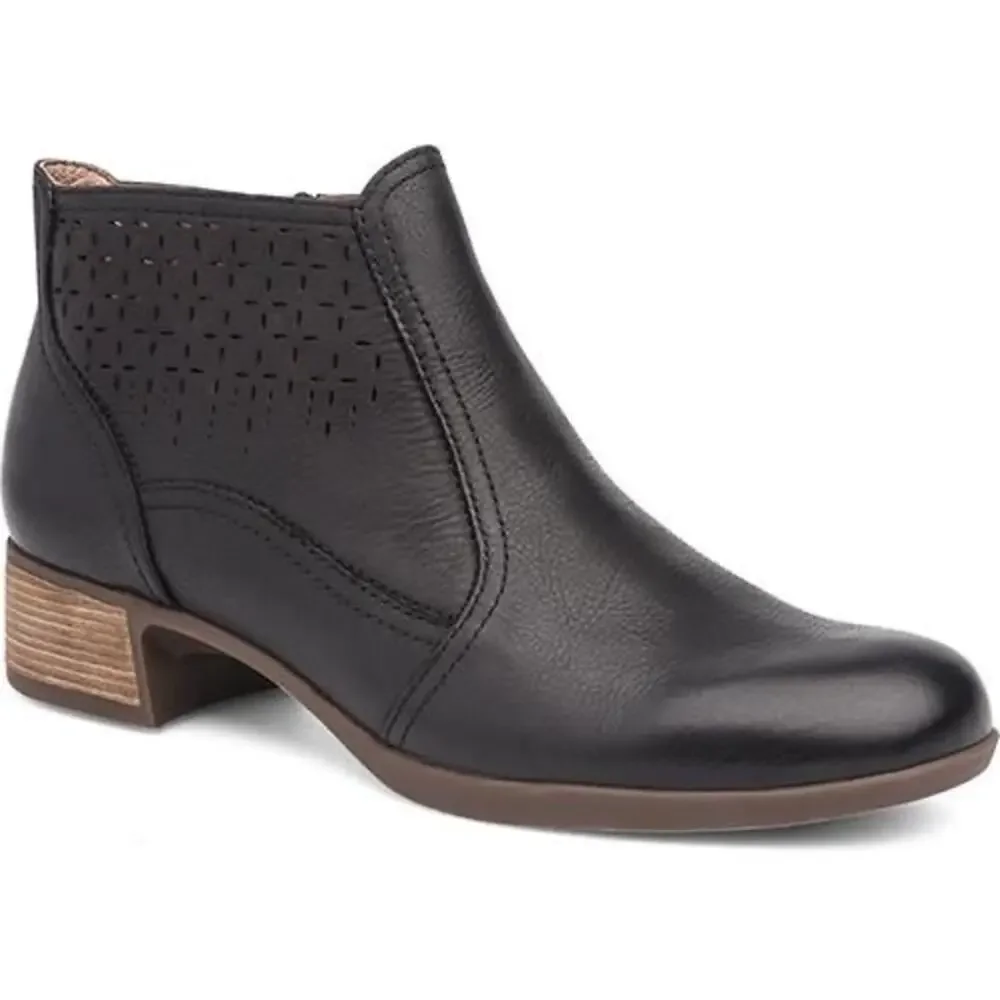 Dansko Liberty Ankle Booties Women’s Black Burnished‎ Nappa Leather - Size 36